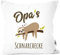 MoonWorks® Kissen-Bezug Spruch Opa's Oma's Mama's Papa's Schnarchecke Faultier Print Kissen-Hülle Deko-Kissen Baumwolle Opa weiß Unisize