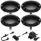 ledscom.de LED Boden-Aufbauleuchte BUNDA, 1-flammig, extra-flach, für außen, Aluminium, schwarz, rund, 7cm Ø, kaltweiß, 4er Set
