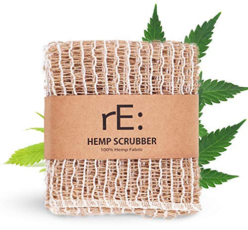 RE: Estropajo de platos, ecológico, 100% fibra de cáñamo, biodegradable, sin olor, sin blanquear, sin plástico, cero residuos (3 unidades)