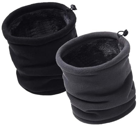 JOGVELO Cache-Cou Enfants, Cache-Cou Thermique pour Les Enfants Snood Enfant Fille Garçon (Noir&Gris, 25 * 26cm)