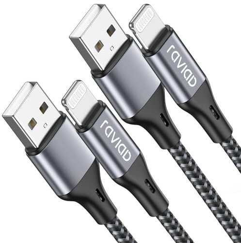 RAVIAD iPhone Ladekabel, Lightning Kabel [2Stück 1.2M] iPhone Schnellladekabel MFi-Zertifiziert Nylon iPhone Kabel Ladekabel für iPhone 13 12 11 Pro Max Mini XS Max XR X 8 7 Plus 6 6s Plus 5S SE 2020
