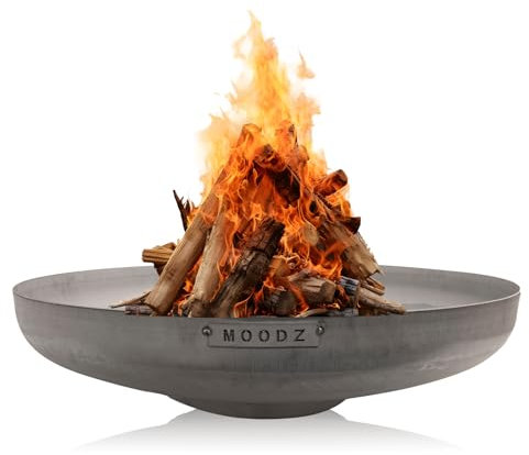 MOODZ Brasero en Acier Inoxydable pour Le Jardin - Tonneau à Feu d'Extérieur pour Outdoor Living (Ø80 cm RVS)