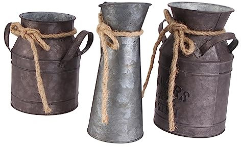 YARNOW 3pièces Seau à Fleurs Fer Rétro Décoration Vintage pour Maison Bureau Et Jardin Style Couleur Aléatoire