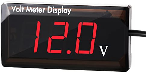 DC 12V Auto Digitales Voltmeter LED Anzeige Spannung Messung Auto Digitales Spannung Messer Panel 4-28V Voltmeter Anzeige für Fahrzeug Motorrad Lastwagen ATV SUV (Rot)