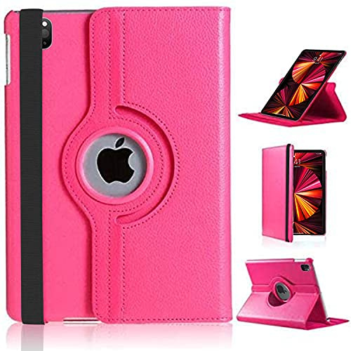 For iPad Pro 11 Case 4/3/2/1st Gen 2022/21/20/18 360 Rotating Stand | For iPad Pro 2018 2020 2021 2022, Auto Sleep/Wake, PU Leather Smart Folio Kids Protective Cover, PINK