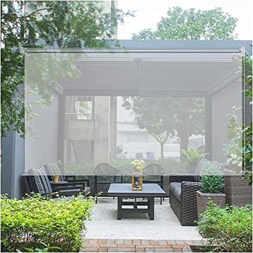 WHFTD Rollos Kunststoff Rollläden,Transparent Wasserdichtes PVC Roll-Up-Rollo Für Den Außenbereich Pavillon Cabanas Terrassen,Windschutz Regenschutz Vordächer,Mit Zubehör,Anpassbar,2 * 1.8m