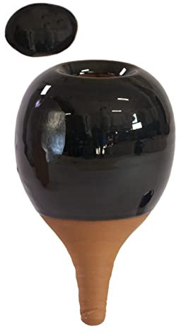 Moutta | Ollas/Oyas Jardinera de Cerámica Negro 0,3 litros | Difusor de Agua/depósito para riego de Plantas | Riego automático por Goteo