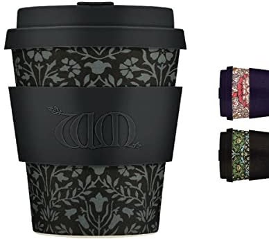 Taza de café reutilizable William Morris de 350 ml, respetuosa con el medio ambiente, 100% a base de plantas, sin melamina y biodegradable, apta para lavavajillas y microondas, taza de viaje,