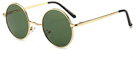 JoXiGo Sonnenbrille Herren Damen Polarisiert UV400, Runde Metall Rahme Klassische Retro Brille