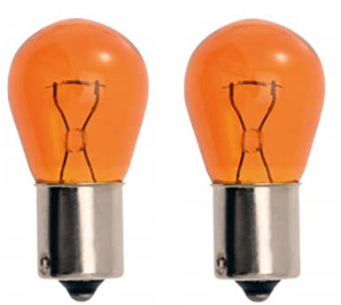 Generico 2 LAMPADINE 12V 21W BAU15S ARANCIONE FRECCE luci filamento lampada vetro auto
