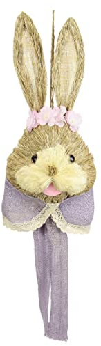 Bast-Hasenkopf Dekofigur Hase Osterhase Deko Ostern Osterdeko Figur Türdeko Osterkranz Wanddeko Osterdekoration Osterhänger Osterfigur Frühlingsdeko Dekohase Skulptur Basthase Frühling