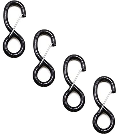 4 Pack Ratchet Hook, Heavy Duty Claw Hooks Replacement for Rachet Tie Down Straps and Webbing Ratchet Straps, S Hook with Lock 25mm x 800kg