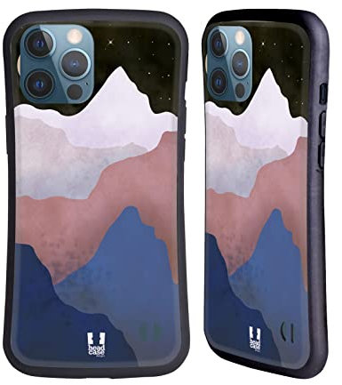 Head Case Designs Mezzanotte Montagne Colorate Cover Ibrida Compatibile con Apple iPhone 13 PRO Max