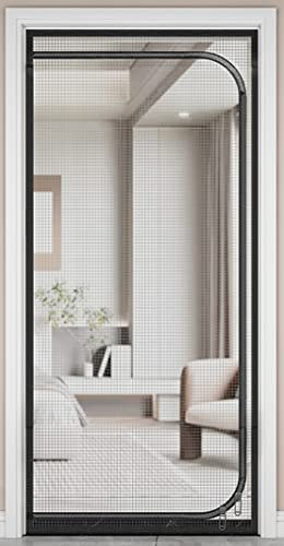 Fliegengitter balkon mit Reißverschluss Insektenschutz fliegengittertür Flure Türen-D-35x87in/90x220cm((Width*Height)
