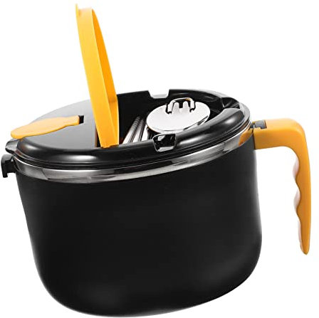WOONEKY 1 Juego Tazón De Fideos Instantáneos Fiambreras Térmicas Bol Tazón De Con Tapa Vajilla Japonesa Tazón De Fideos Ramen Tazón De Pasta Olla Con Cubierta Taza De Avena Alumno Páginas