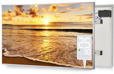 Coldfighting 500W Air Art Far Infrared Electric Panel Heater, Eco Electric Radiators Wall Mounted/Ceiling Mounted, Touch Control Energy Efficient, Safety Overheating Protection