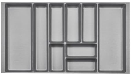 ORGA-BOX 2 Range-couverts Profondeur : 461 x Largeur : 809 mm gris argenté avec structure Canvas pour tiroir Nobilia/Noblessa de 90 jusqu'à 07/2012