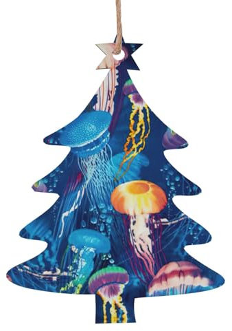 Farbige Quallen-Weihnachtsbaum-Anhänger, Retro-Ornamente, Weihnachtsdekoration, unverzichtbar für Weihnachten