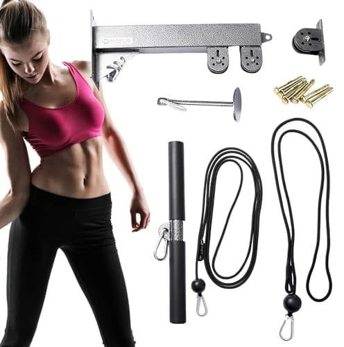 Home Gym Pulley System, Cable Pulley Attachments, Stainless Steel Low Row Cable System, Fitness Equipment With 360-Degree Rotating Joint, Wall-Mounted Pulley Cable Machine With 220 LB Bearing Load
