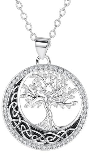 Micory Lebensbaum Kette für Damen 925 Sterling Silber Baum des Lebens Anhänger Halskette mit Geschenkbox für Geburtstag Muttertag Weihnachten