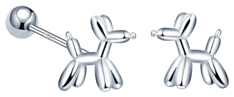 MOOFUN Tiere Ohrstecker Silber mit Schraubverschluss Damen Ohrringe Ohrstecker 925 Silber Ohrring Dackel Hund Ohrschmuck für Freundin Teenager Mädchen Schwester Frauen Geschenk Geburtstagsgeschenk