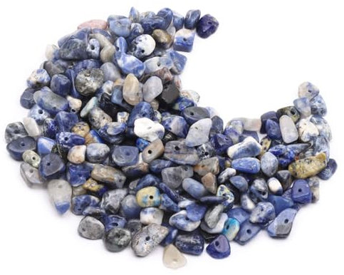 Blauer Sodalith 500pcs Perlen zum Auffädeln Edelstein Perlen Kristall Perlen für Armbänder, 5-8 mm Natürlichen Unregelmäßige Kristalle Steine mit Loch für DIY Ketten Ohrringe Schmuck Basteln