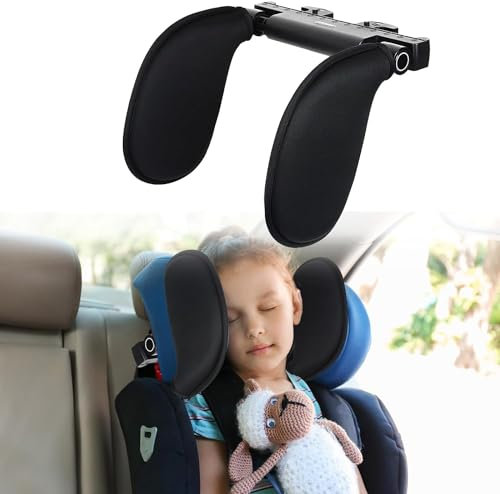 Poggiatesta Auto, Adatto Il Supporto Della Testa di Adulti e Bambini, poggiatesta auto bambini, Poggiatesta per auto, per bambini adulti, Cuscino Cuscino auto da Viaggio 180°Regolabile (spugna)