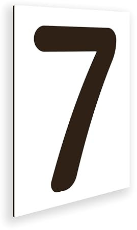 Placa Numero para Casa Exterior Aluminio 18x25 cm - Numeracion Puerta Comercios Naves Viviendas y Locales - Numeros Negros Grandes (Numero 7)