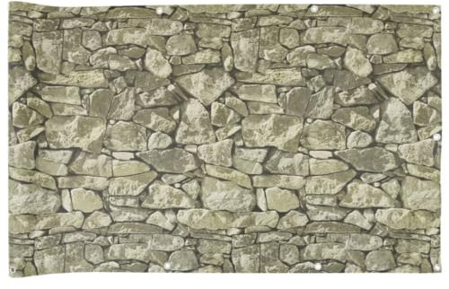 vidaXL Garten Sichtschutz, Sichtschutzmatte mit Aluminiumösen, Windschutz für Außenbereich, Zaunblende Sichtschutzstreifen, Steinoptik PVC