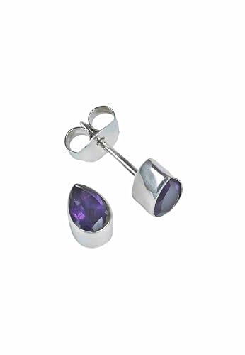 925 Silber Damen Ohrstecker | echtes Silber, verschiedene echte Steine zur Auswahl, handarbeit aus Indien, im Geschenkbeutel