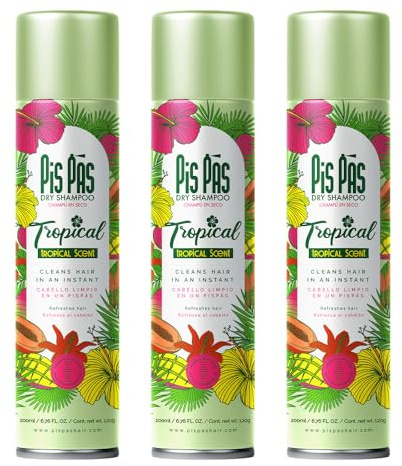PisPás Trockenshampoo Pack Tropical – 3er-Set für sofort frisches und voluminöses Haar, ideal für den schnellen und täglichen Gebrauch.