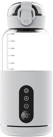 Générique Chauffe-Eau portatif,Chauffe-Eau Portable pour Formule bébé Capacité de 300 ML,Chauffe biberon Nomade sans Fil,Facile à Transporter et adapté aux Voyages