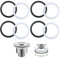 8 PCS 110mm Sink Plug Rubber Seal Bath Plug Seal Black Rubber and White Sponge Sink Waste Seals for Toilet Drain Kitchen Sink Basket Strainer Waste Bathroom