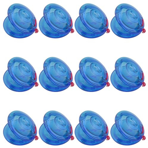 ZCZQC 12 Stück Percussion-Kunststoff-Rasseln, transparent, blau, aus Holz, Fingerrasseln, frühes Musikinstrument, Rhythmus-Rasseln für Schule, Party, Spielen