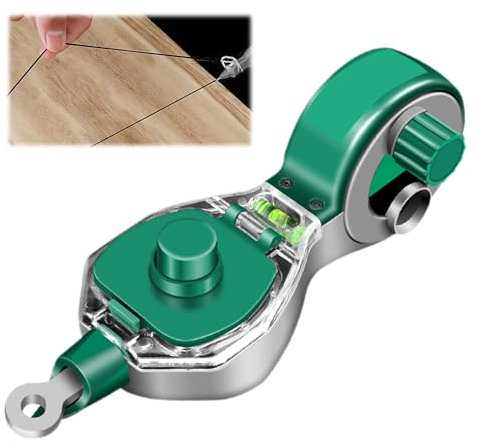 Dispositivo per Tracciare Linee di Gesso, Linea Spessa e Durevole Estesa da 50 m, con Serbatoio di Inchiostro Anti-Perdita di Inchiostro, con Maniglia a Scuotimento Rapido, per Linee Esatte (Verde)