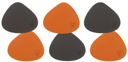 sous-Verre Curve réversible - 6 pièces - Cuir recyclé Orange et Chocolat