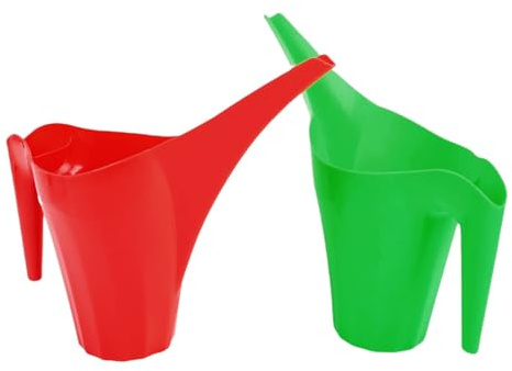 Eminchu 2 Stück 1,2 L Gießbecher, Pflanzenkrug mit Langem Ausguss, Leichter Wiederverwendbarer Krug mit Bequemem Griff, Ideal für Pflanzen Im Innen- und Außenbereich, Garten, Balkon, Sukkulenten