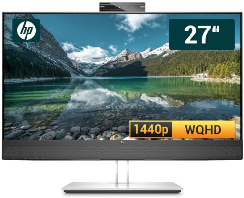 HP E27m G4 2560 x 1440 Pixel 27 Zoll / 68,58 cm TFT Monitor mit Kamera HDMI 1000:1 - interne Lautsprecher 300 cd/m² - 5 ms (Generalüberholt)