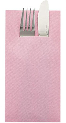 Sovie HORECA Airlaid Besteckservietten 40x40cm, Hochwertige Einweg-Serviette ideal für Hochzeiten, 100 STK, Rosa