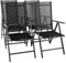 VCM 4er Set Gartenstuhl | Stuhl-Maße ca. H. 105 x B. 56 x T. 65 cm | 3-Fach verstellbare Lehne | gespanntes Netzgewebe garantiert bequemes Sitzen | Alu Hochlehner Balkonstuhl