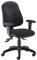 Office Hippo Office Chair With Height Adjustable Arms, Computer Desk Chair with Curved Back, Swivel Chair with Adjustable Backrest, Home Office Chair with Wheels, Holds Up to 115kg, 2 Year Wty - Black