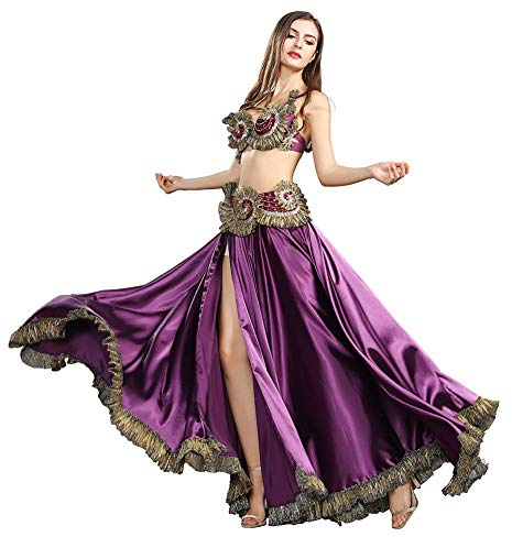 ROYAL SMEELA Cintura Reggiseno Gonna Danza del Ventre Donna Costume Danza del Ventre Gonna Costumi danzatrice del Ventre Danza del Ventre Abbigliamento Sexy Costume da Ballo Tribale Set Danza Ventre