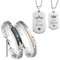 JSDDE Her King His Queen Paar Armbänder Prächen Armreif mit Anhänger Halskette Set Partnerarmbänder Freundschaftsarmband für Liebhaber Freunde (Set 2)