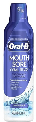 Oral-B Mouth Sore Mouthwash Special Care Oral Rinse, Hydrogen Peroxide Mouthwash, 16 fl oz, Mouthwash Alcohol Free