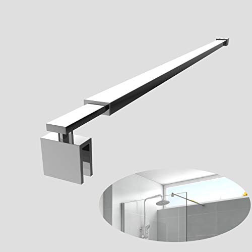 EMKE Barra telescópica de 700 mm a 1200 mm, de acero inoxidable, para mampara de ducha de habitación húmeda, panel de baño, se adapta a vidrio de 8 a 10 mm