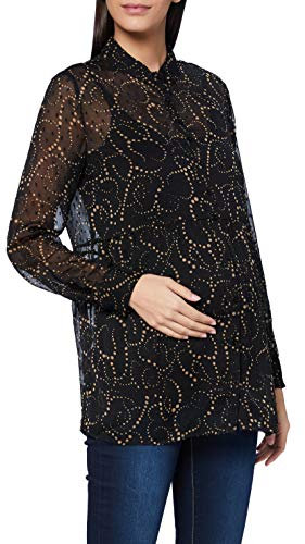 ESPRIT Maternity Damen Blouse Nursing ls AOP Bluse, Gunmetal-15, 40