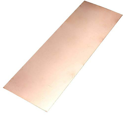 1 hoja de cobre de 0,5 mm x 300 mm x 100 mm de lámina de metal de cobre puro.