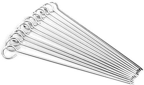 HAPPYGOU 12 PCS BBQ Barbecue Brochettes Aiguille Ustensile Fourchette Fer Cuisine Ustensiles Camping en Plein Air Barbecue Outils