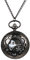 JewelryWe Halloween Taschenuhr Herren Damen mit Hohlen Kürbis Blütenblatte & Schädel Skull Skelett, Quarz Analog Uhr mit Kette Halskette Geschenk Schwarz