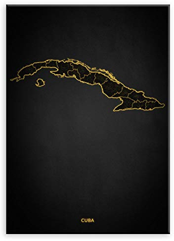 Murrano Poster Wandbilder Deko Wohnzimmer - Staaten - zur Selbstmontage mithilfe eines Magnets montiert - aus Metall - City Lights - Cuba - 67 cm x 48 cm